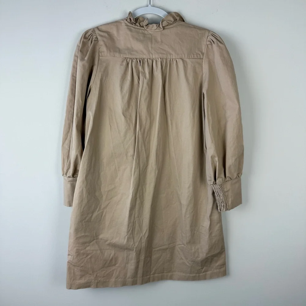 Tuckernuck Pomander Place Claiborne Cotton Mini Dress Tan Khaki - Picture 5 of 7